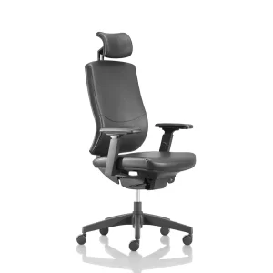F02 Full Leather office Chair HB front angle view